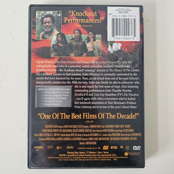 Beloved DVD Widescreen 1998 - Oprah Winfrey, Danny Glover - Picture 3 of 3